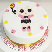 LOL Pink Baby Doll Flat Fondant Cake